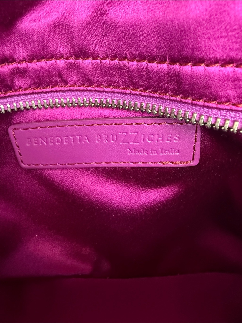 Benedetta Bruzziches Rhinestone Pink & Silver Stripe Shoulder Bag - Picture 7 of 7